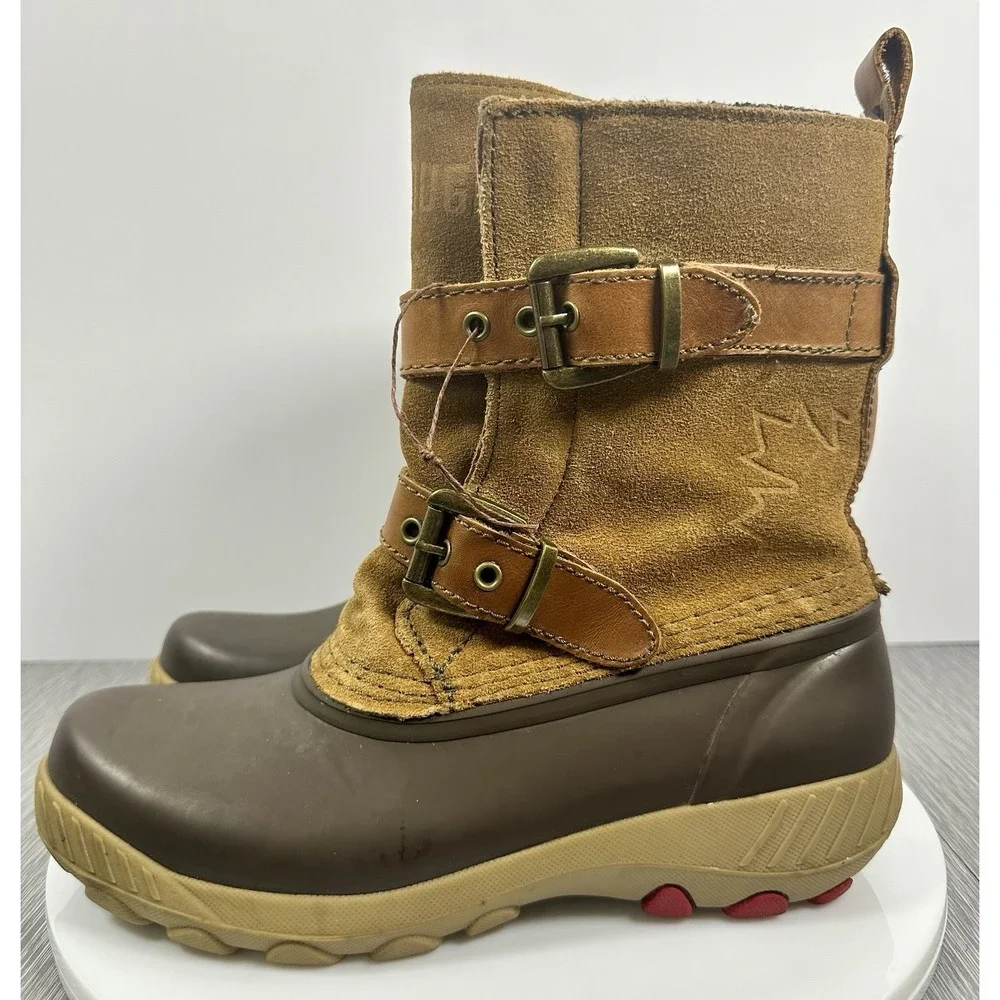Cougar Originals Maple Sugar Winter Boots Womens 7 Suede Plaid Rubber Waterproof